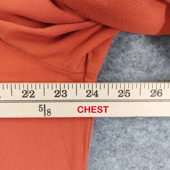 Reba Woman 2X Boho Peasant Top Burnt Orange Lace-Up Paisley Tunic Blouse - Picture 4 of 9